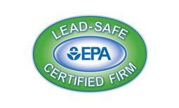 A lead safe epa certified firm logo on a white background.