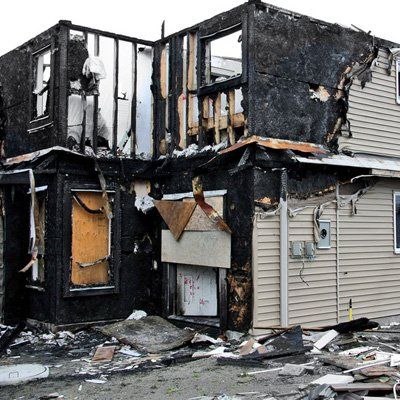 fire damaged home