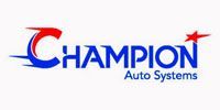 Champion Auto Systems logo in blue and red text on a white background
