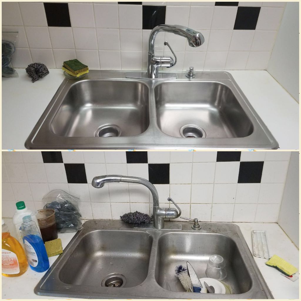 Before and after cleaning