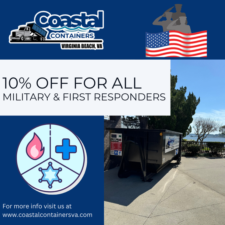 A coastal container company offers a 10 % off for all military and first responders