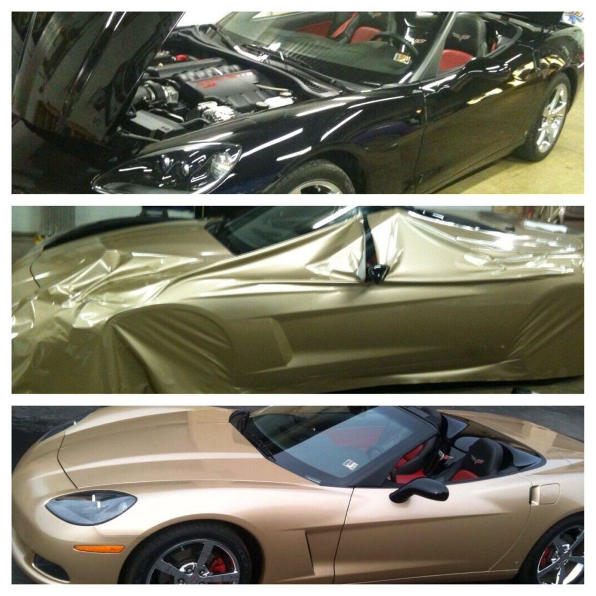 Gold Corvette wraap