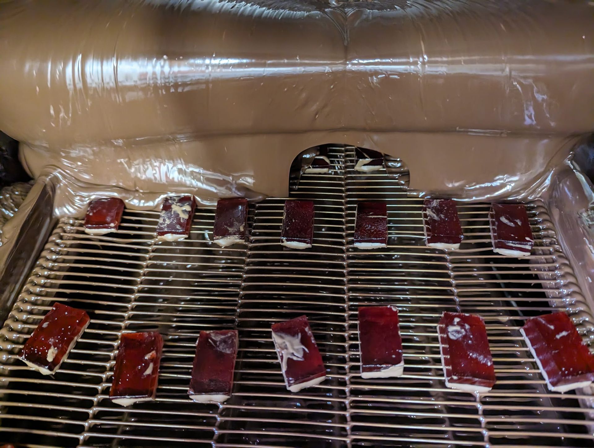 A bunch of pieces of meat are sitting on a grill.