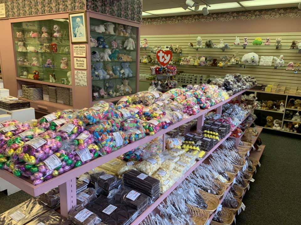 A candy store filled with lots of different types of candy.