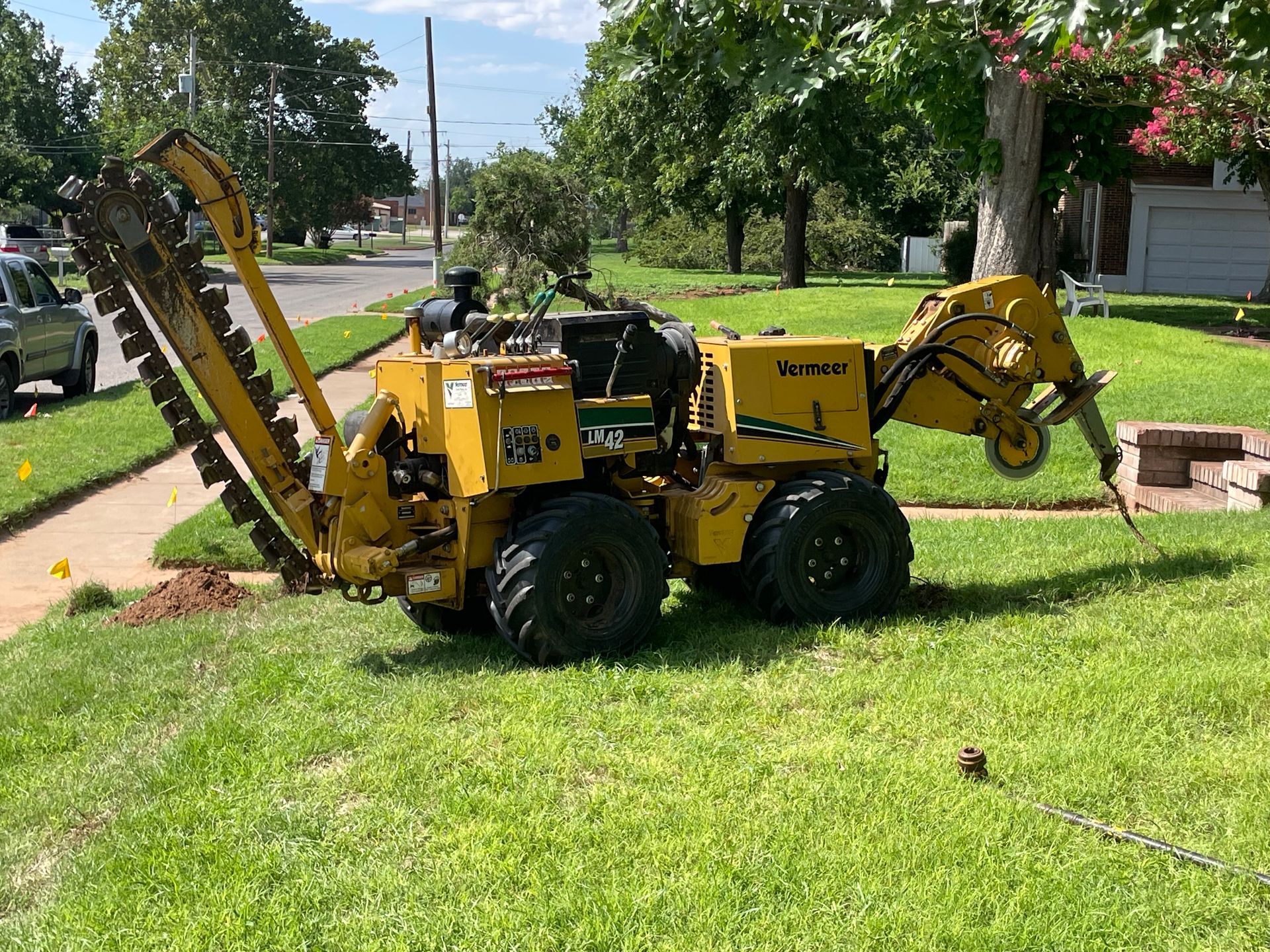 Man installing a sprinkler system