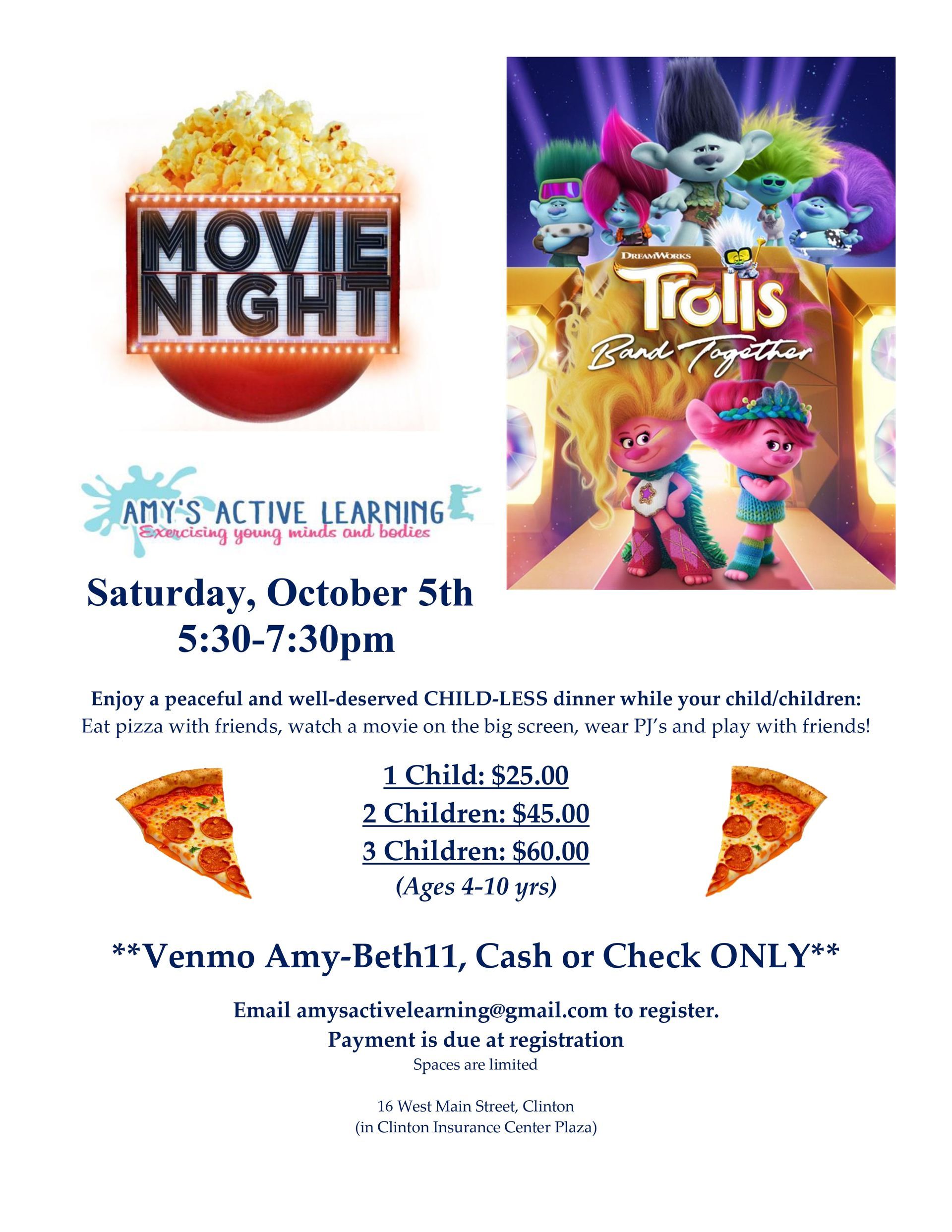 October movie night flyer - Trolls