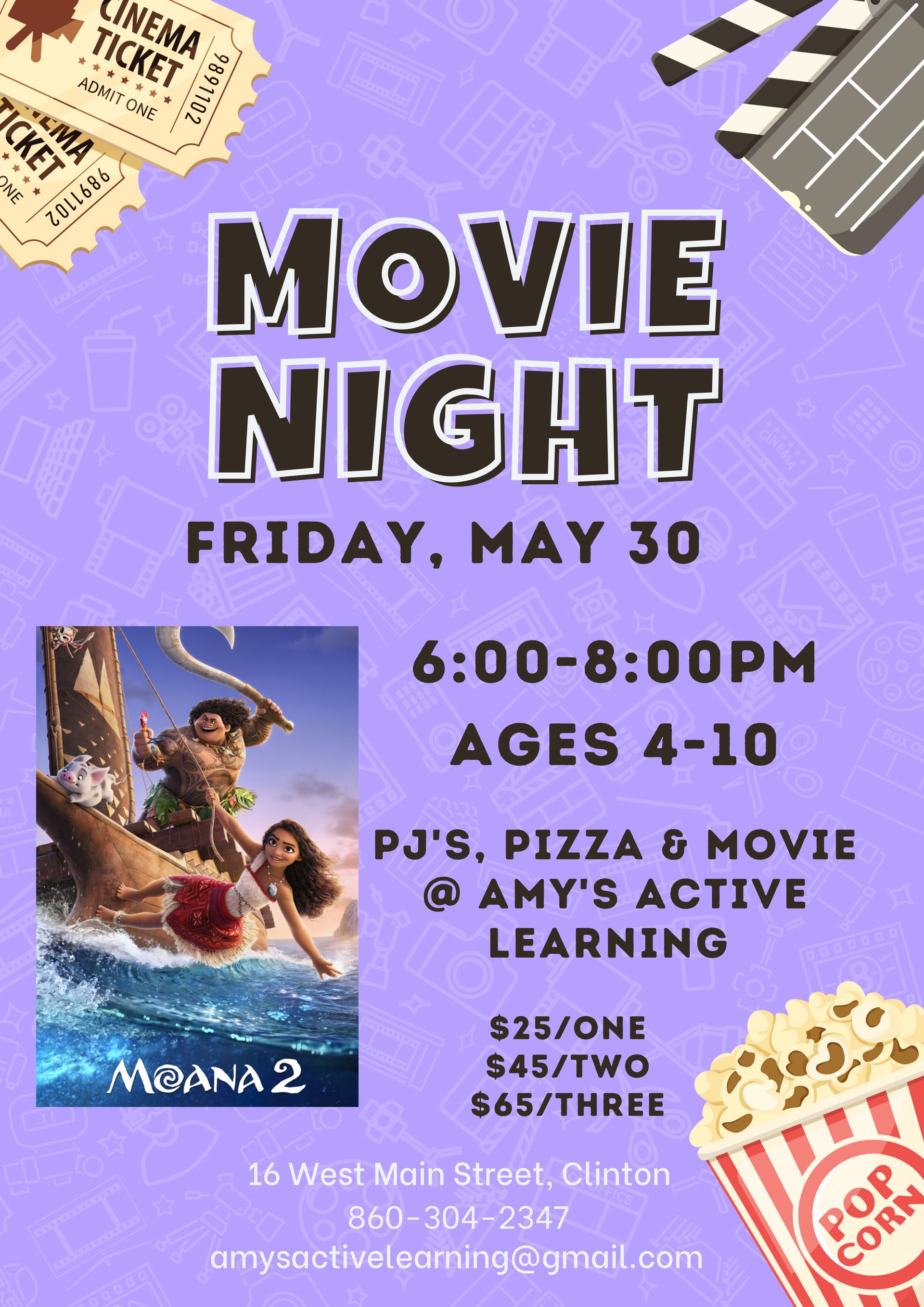 A poster for a movie night on Friday May 30