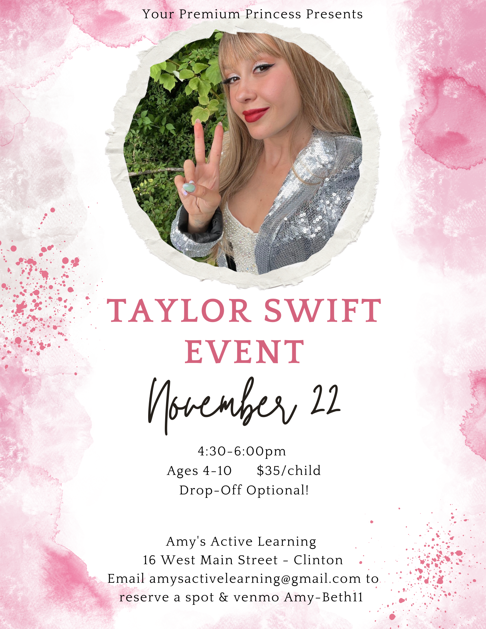 A poster for a taylor swift event on november 22.