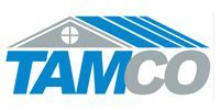 TAMCO logo in blue and gray with stylized roof lines above the text