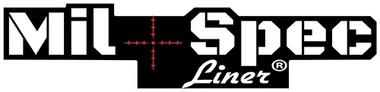 Mil-Spec Liner logo in white text with a red crosshair on a black background