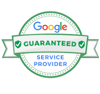 A google guaranteed service provider badge on a white background.