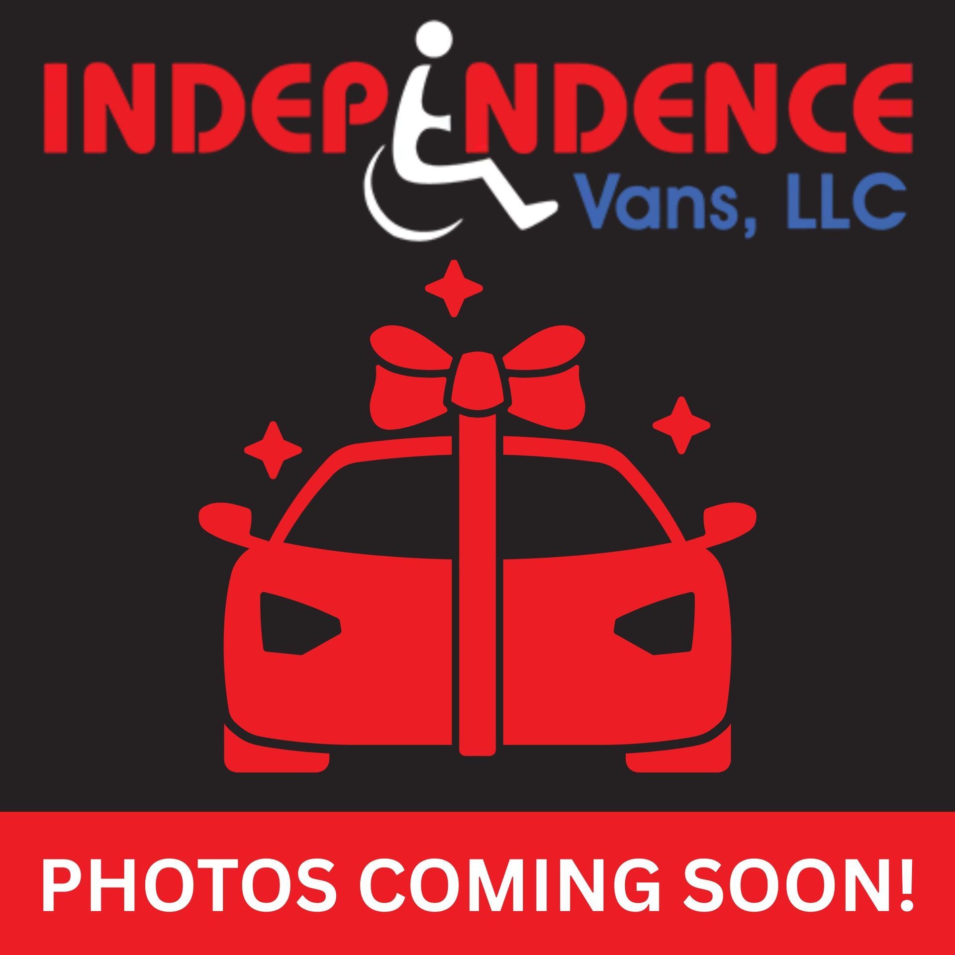 Independence Vans, LLC logo with red car gift icon and “Photos coming soon” text on black background
