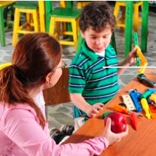 Teacher with  kid