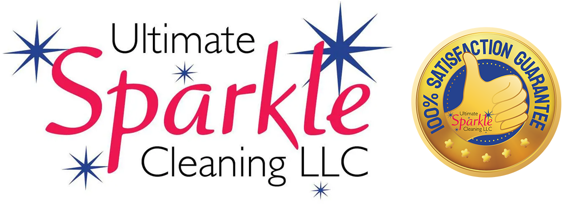 Ultimate Sparkle Cleaning, LLC Logo and Ultimate Sparkle Cleaning LLC has a 100% satisfaction guarantee