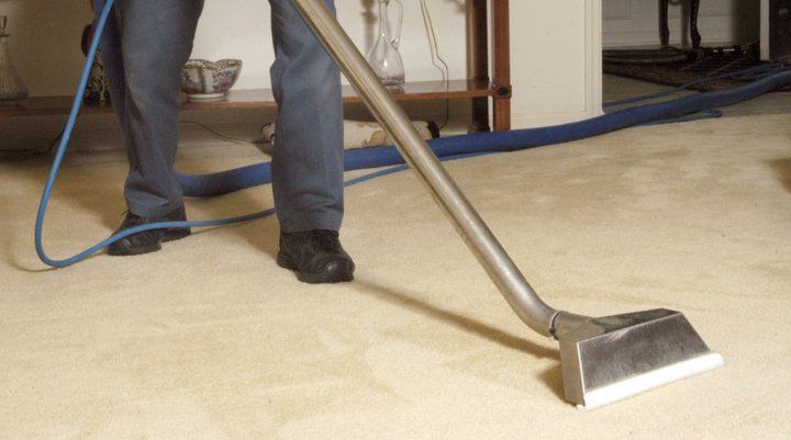 Carpet cleaning in living room