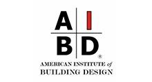 Logo for the American Institute of Building Design: Black letters A, I, B, D in a grid, with a red vertical bar in the I.