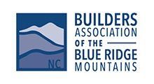 Logo of the Builders Association of the Blue Ridge Mountains in NC: mountains in shades of blue.