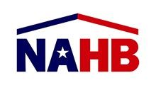 NAHB logo: blue and red roof over