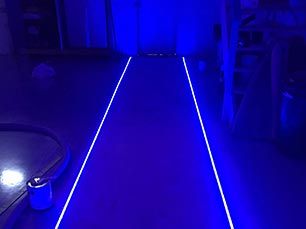 In-Floor blue led lighting