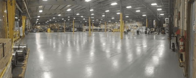 Epoxy coated factory floor