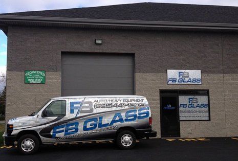 FB Glass truck and front building