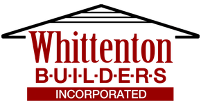 Logo for Whittenton Builders Incorporated featuring the company name in red serif font beneath a black roof icon.