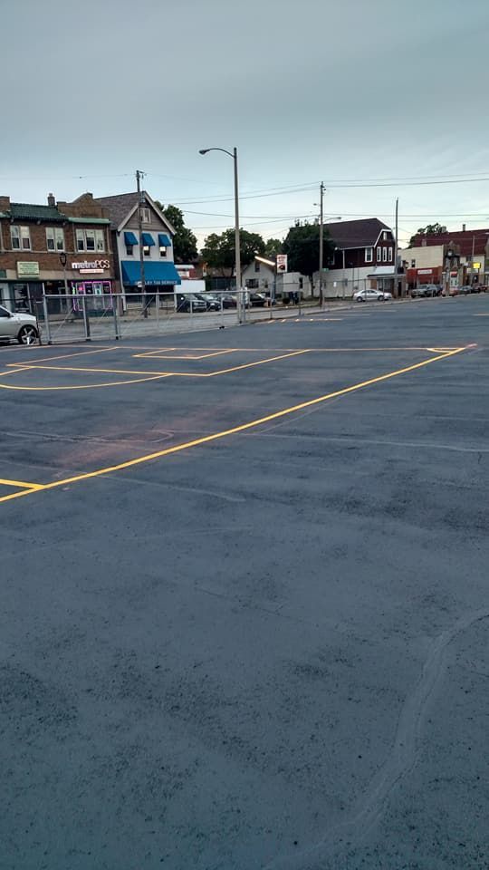 Asphalt outdoor basketball court