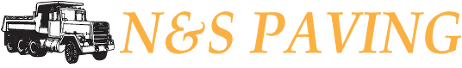 N&S Paving logo with a black truck and orange text on a white background