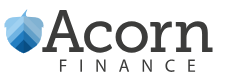Logo of Acorn Finance: acorn icon and the words 