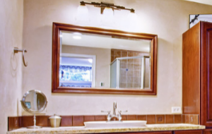 Mirror with wooden frame
