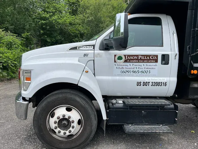 White dump truck with 