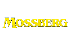 A yellow mossberg logo on a white background
