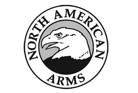 A black and white logo for north american arms