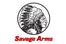 A savage arms logo with a native american in a circle