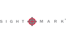 A logo for sightmark with a target in the middle.