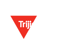 A red triangle with the word triji on it