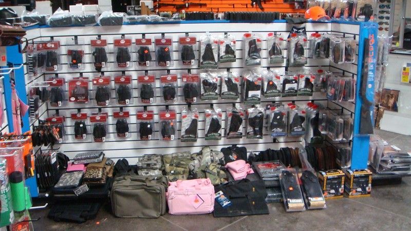 A store display with a lot of items on it
