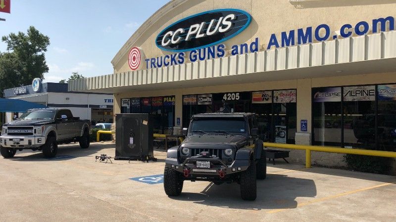 jeep in front of store