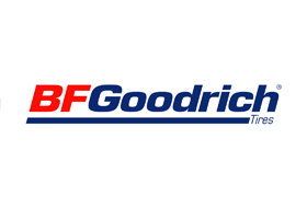 The logo for bfgoodrich tires is on a white background.