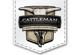 A logo for cattleman heavy duty truck accessories