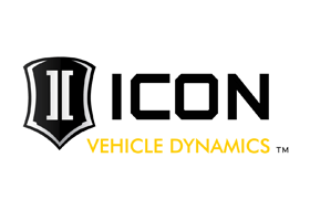 The logo for icon vehicle dynamics has a shield on it.