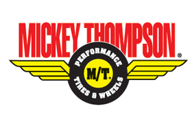 A logo for mickey thompson tires and wheels