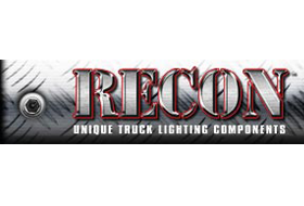 The logo for recon unique truck lighting components