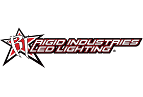 The logo for rigid industries led lighting has a star on it.