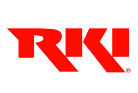 A red rk logo on a white background
