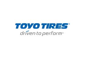 The toyo tires logo is driven to perform on a white background.