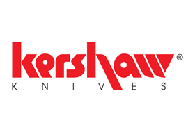 A red and black logo for kershaw knives