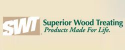 The logo for superior wood treating products made for life.