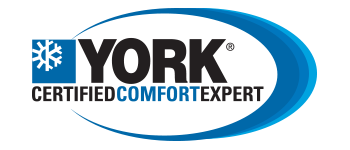 York certified comfort expert logo on a white background