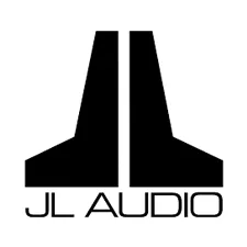 JL Audio logo with black stylized speaker towers above the text 